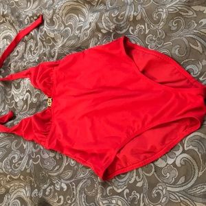 Tory Burch logo one-piece red swimsuit